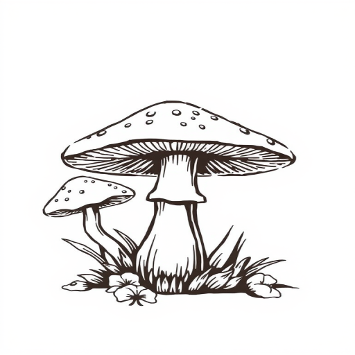 mushroom clip art black and white