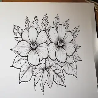 line work flowers