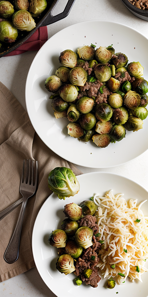 ground beef and brussel sprouts