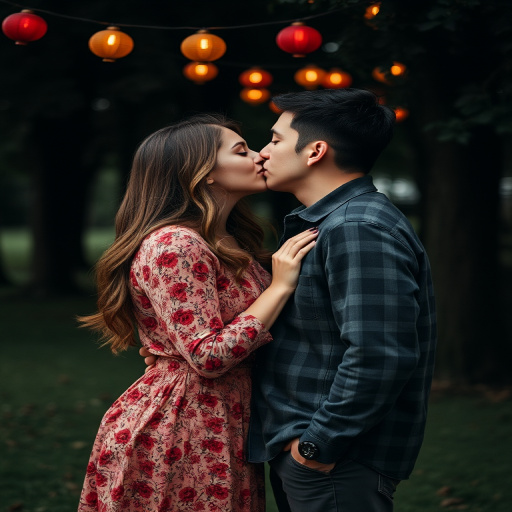 couple kissing aesthetic
