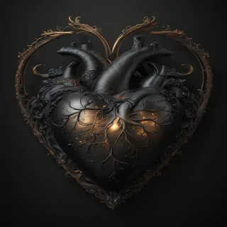 heart with black background