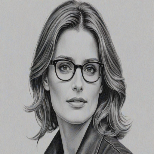 Enchanting Stana Katic, pencil sketch, portrait of Alluring woman 1951s in glasses, hair style beatnik, outline, clear lines, fine lines, 8k