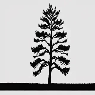 pine tree clipart black and white