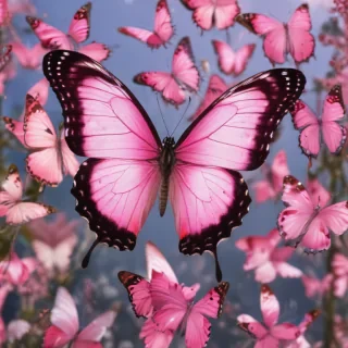 images of pink butterflies
