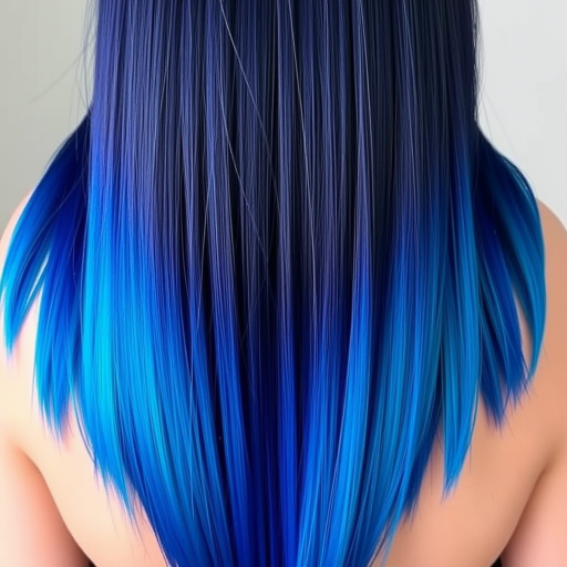 Midnight Sapphire Cascade boasts a deep, rich blue hue that gradually lightens to a brilliant cerulean at the ends, styled in a sleek, pin-straight waterfall