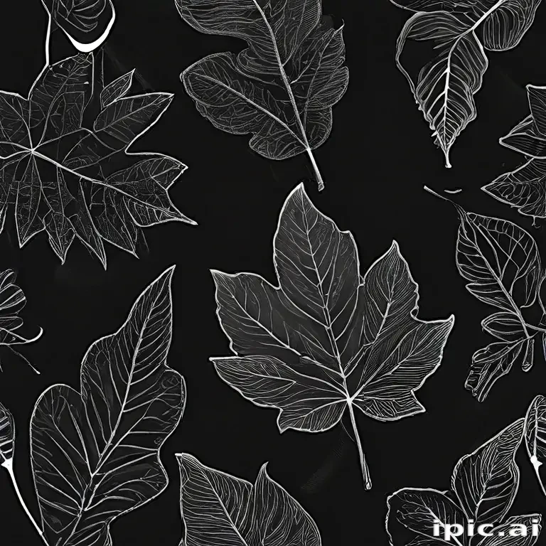 black and white leaf clip art