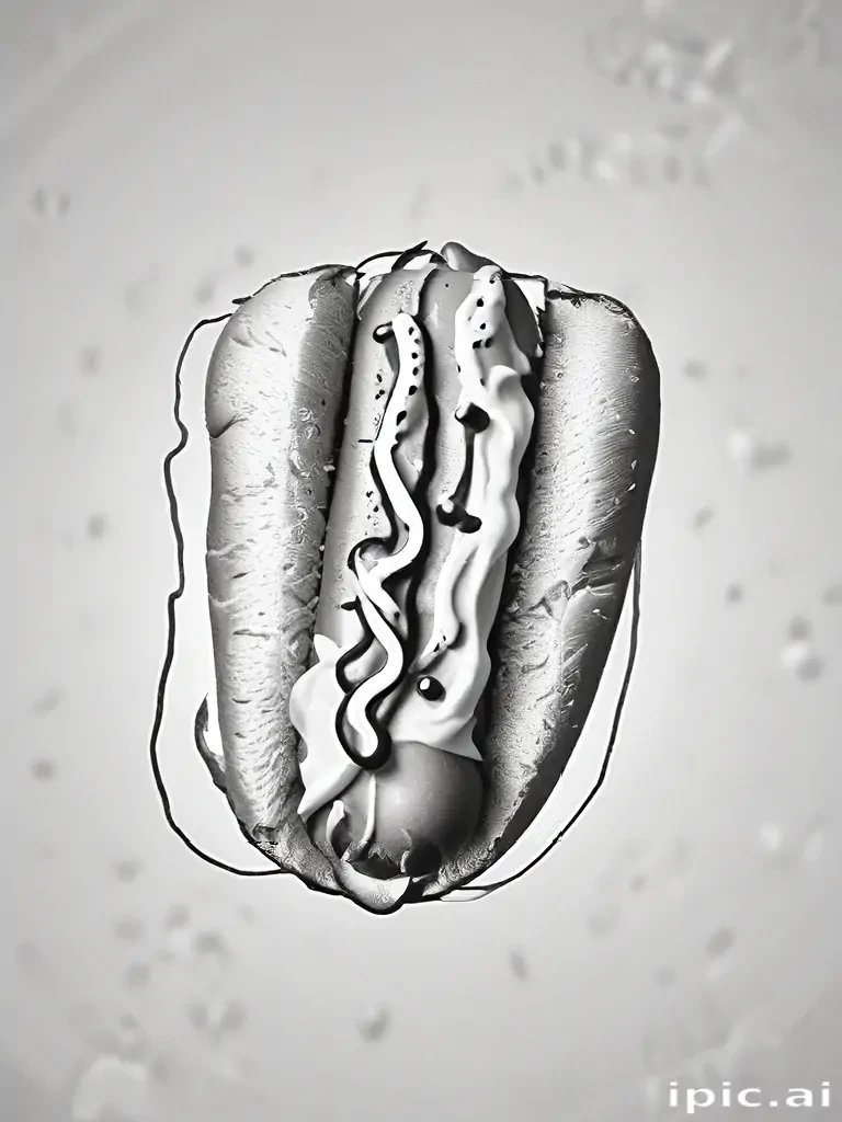 hot dog clipart black and white