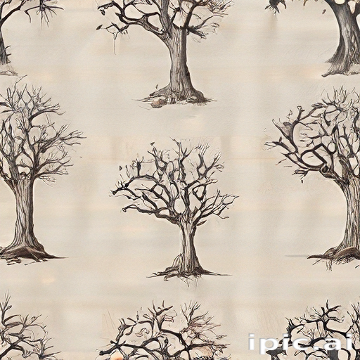 Intricate Pattern Featuring Stylized Trees on a Textured Background Design