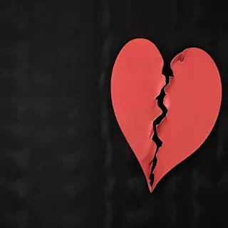 broken heart black background
