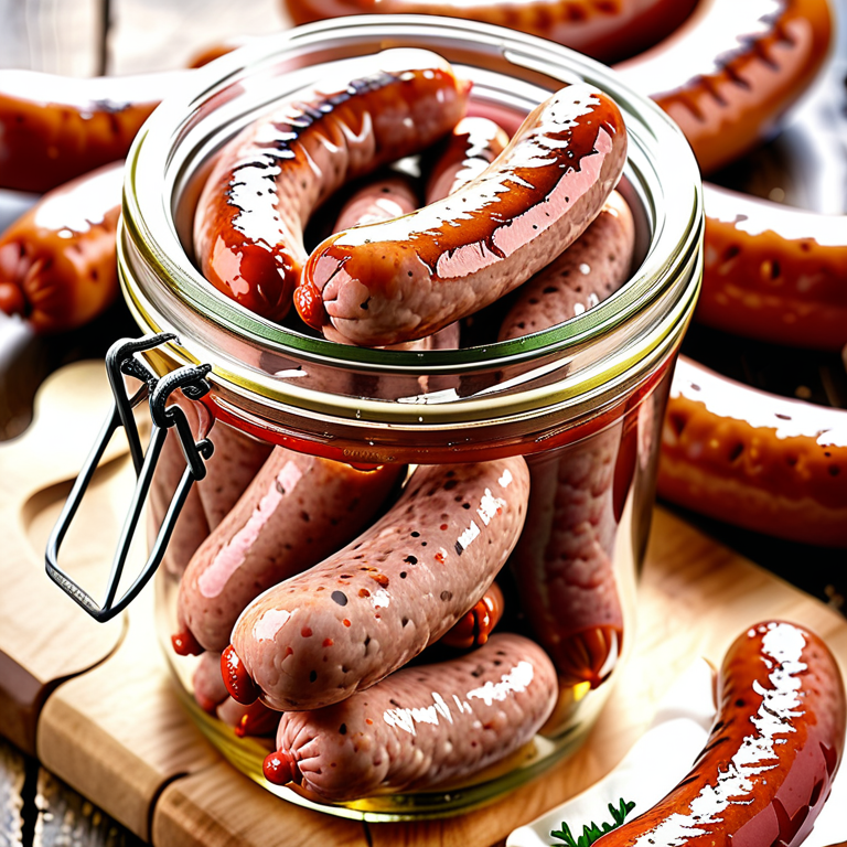 hot sausages in a jar