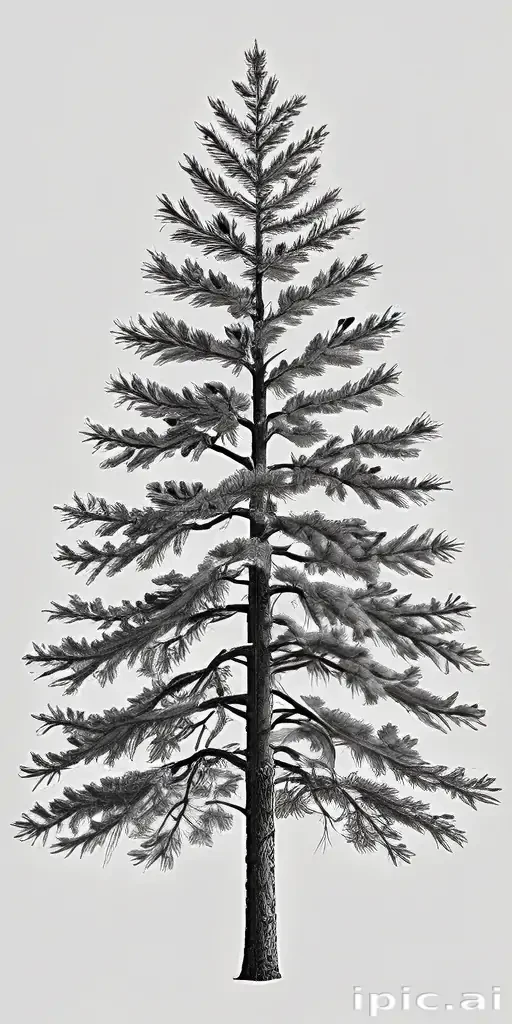 pine tree clipart black and white