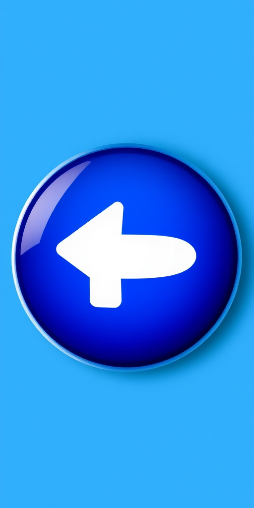 Create a high-resolution image of a blue circular button with a right arrow symbol centered in the middle, using a DSLR camera with a 50mm lens, aperture set to f/1.8, ISO 100, and shot from a frontal view to enhance the clarity and vibrancy of colors.