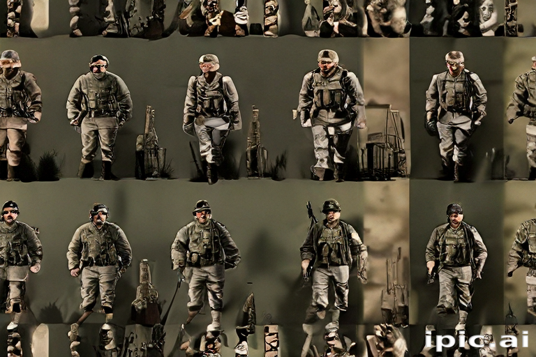 Group of Soldiers in Tactical Gear Walking Confidently Through a ...