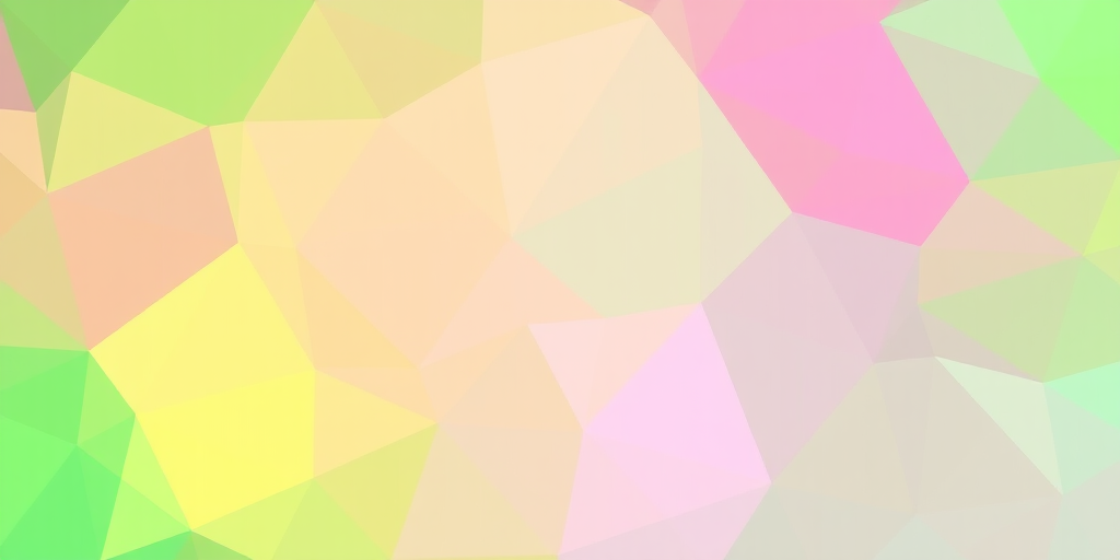 Generate a vibrant geometric background featuring a blend of green, yellow, and pink colors with angular facets and a smooth gradient; camera settings: f/8, ISO 100, shutter speed 1/60s; camera view: wide-angle; camera style: digital art; camera type: DSLR.
