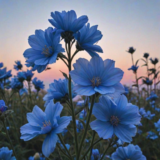 aesthetic blue flowers