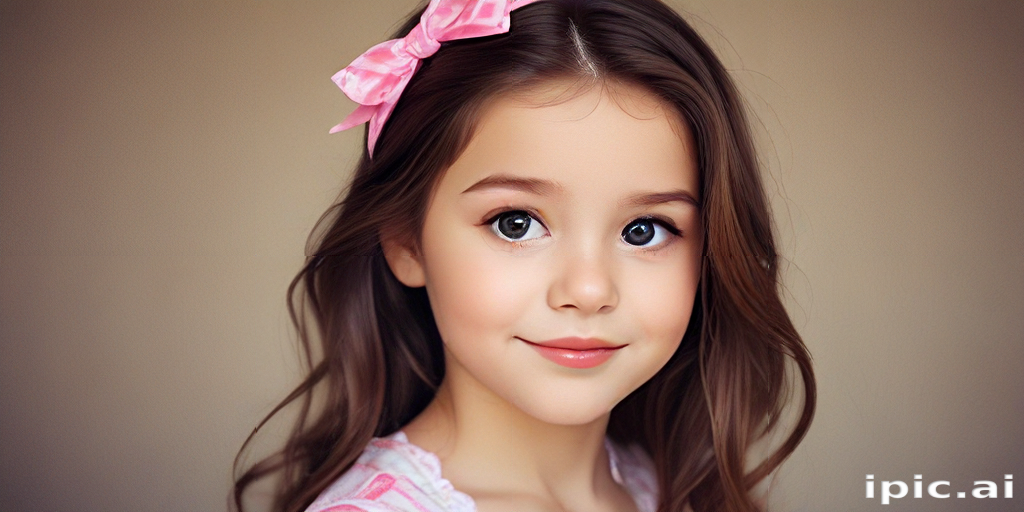 Adorable Young Girl with a Pink Bow and Charming Smile