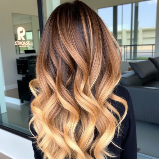 Elegant Balayage Mermaid Waves cascading down to waist-length, seamlessly transitioning from rich chocolate brown roots to sun-kissed golden blonde ends, exuding effortless beachy glamour