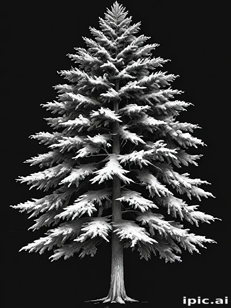 black and white pine tree clip art