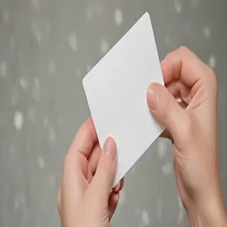 holding card