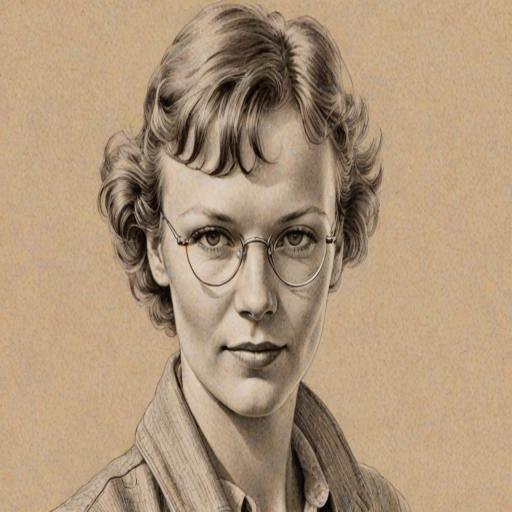Captivating Amelia Earhart, pencil sketch, portrait of Graceful woman 1947s in glasses, hair style beatnik, outline, clear lines, fine lines, 8k