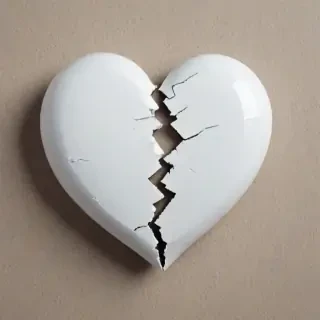 white broken heart