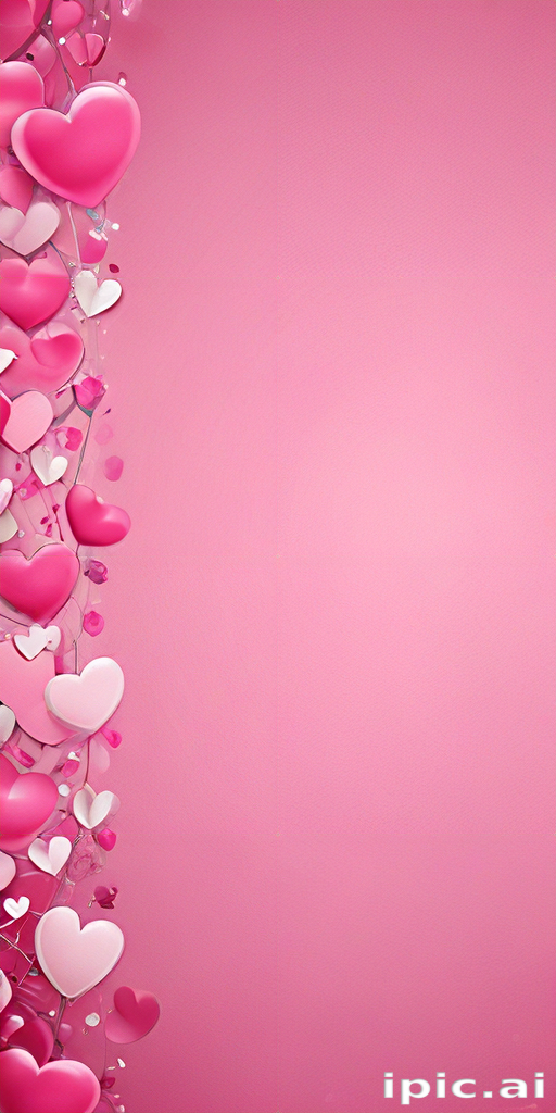 Colorful Hearts on a Soft Pink Background for Romantic Celebrations