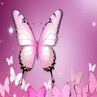 glitter pink butterfly wallpaper