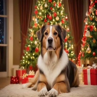 christmas dog background