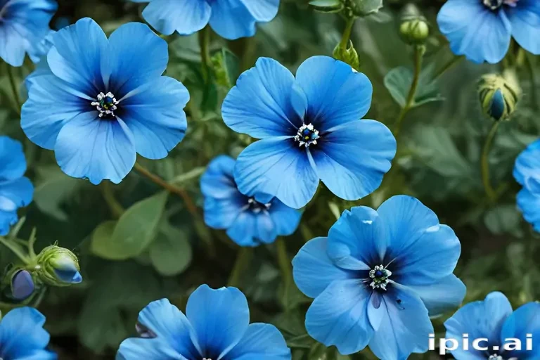 transparent blue flowers