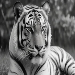 tiger clipart black and white