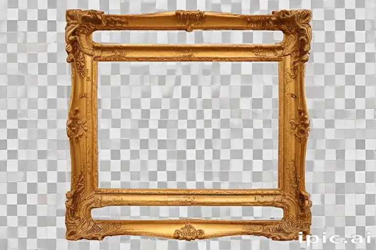 rectangle gold frame png
