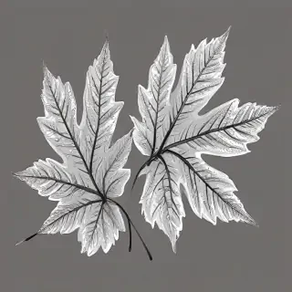 clipart leaf black and white