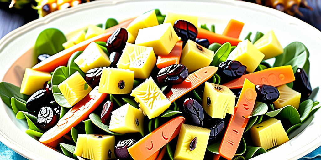 raisin and carrot salad with pineapples