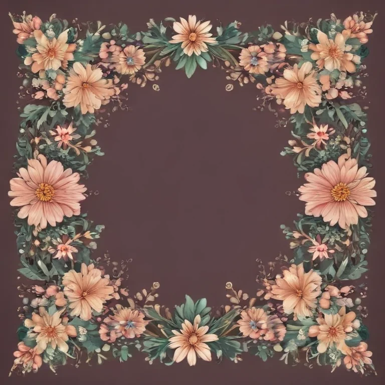 flowery border clipart