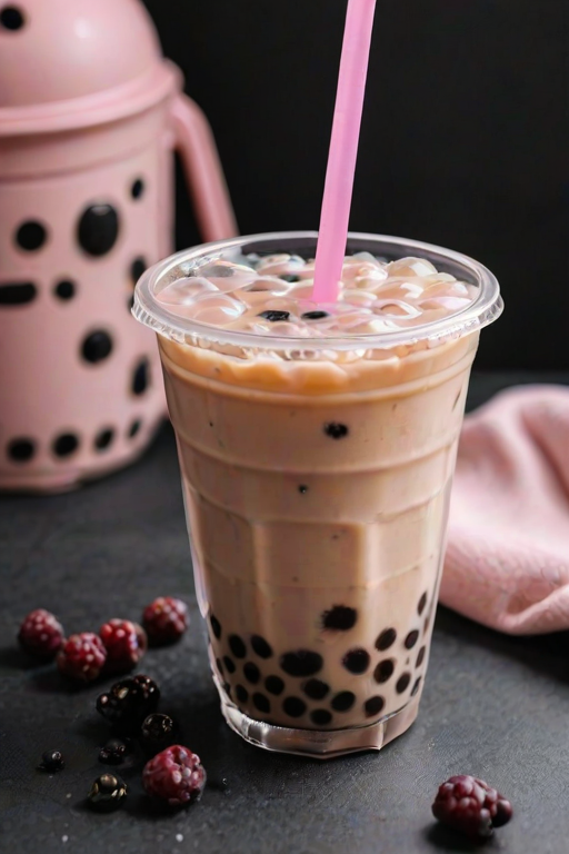 aesthetic boba tea background