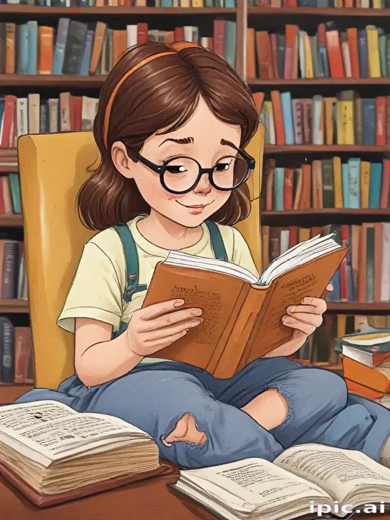 cartoon of reading