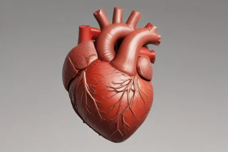 Detailed 3D Model of a Human Heart Showcasing Anatomical Structures and ...