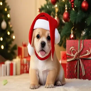 christmas dog wallpaper cute