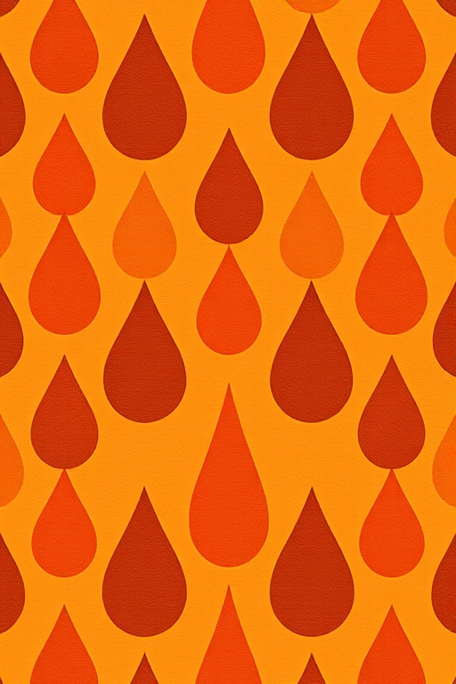 Create a seamless pattern of teardrop shapes in varying shades of brown and orange on a warm background, captured with a Canon EOS R5, 50mm lens, f/2.8 aperture, ISO 200, in natural light, with a high-resolution focus on texture and color depth.