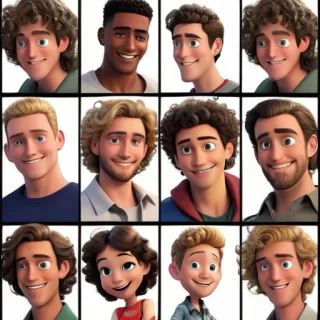 popular male cartoon characters with curly hair