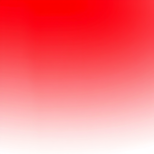 Create an abstract gradient image with a smooth transition from deep red at the top to white at the bottom, using a high-resolution camera, f/4 aperture, 50mm lens, ISO 100, natural lighting, shot from a straight-on view, in a digital art style, ensuring vibrant color saturation and sharp details.