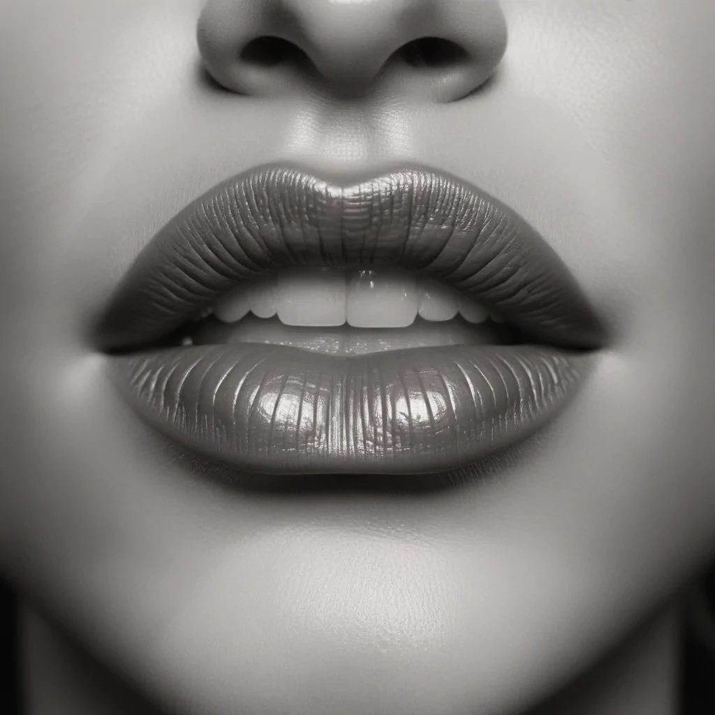 lips clipart black and white