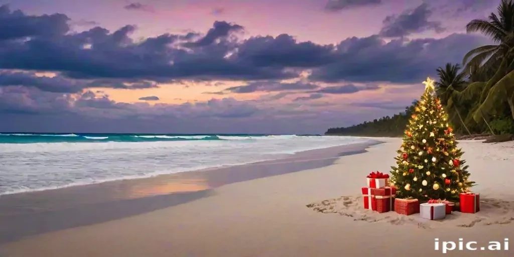 christmas beach wallpaper