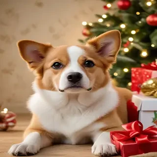 wallpaper christmas dog