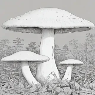 mushroom line art