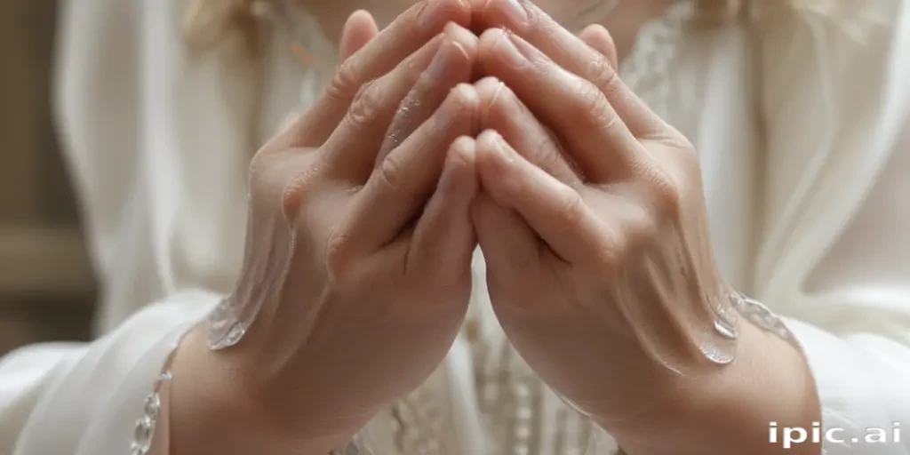 transparent praying hands