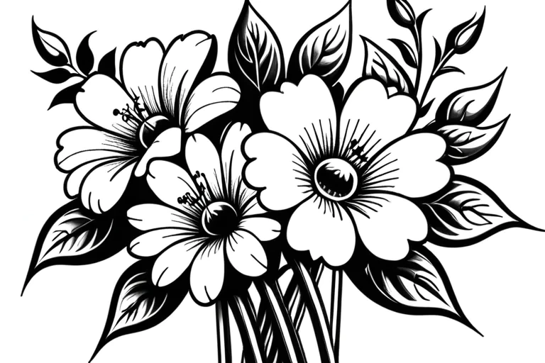 pictures of flowers drawing