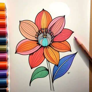 flower drawing color