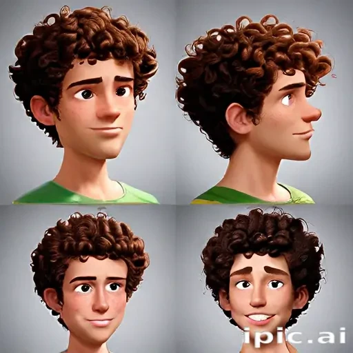 popular male cartoon characters with curly hair