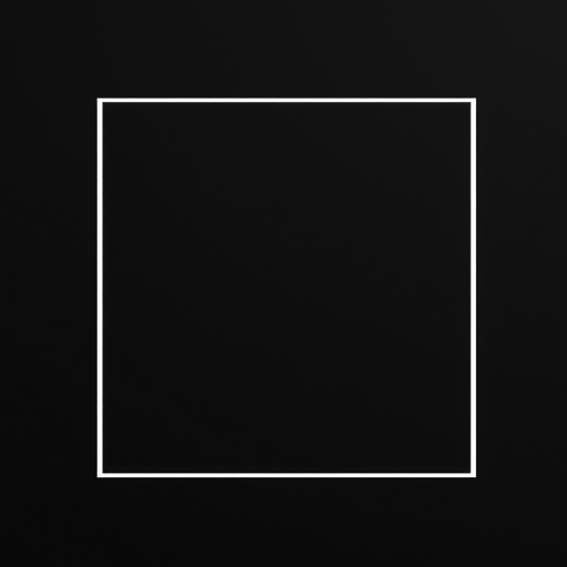 Create a high-resolution image with a black background featuring minimalist white geometric borders, using a DSLR camera set to f/2.8, ISO 100, 1/125s, captured in a straight-on view with a sharp focus to enhance clarity and detail.